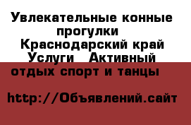 Увлекательные конные прогулки - Краснодарский край Услуги » Активный отдых,спорт и танцы   